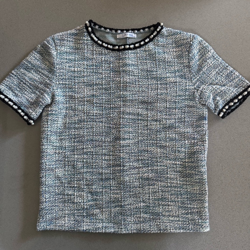 Zara Tweed Style Top